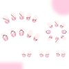 24PCS Short Press on Nails Oval Fake Nails with Glitter