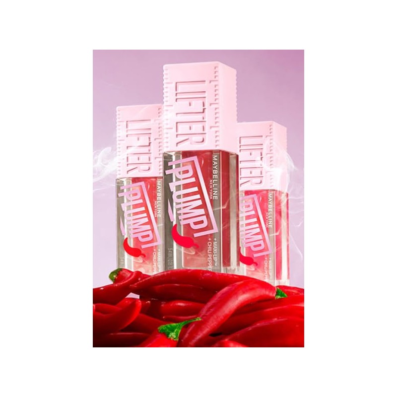Maybelline Lifter Plump Brillo Labial Voluminizador, Maquillaje para Labios con