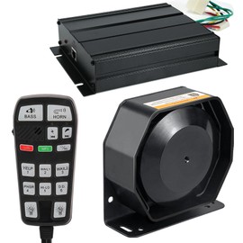 BooYu Police Emergency Slim Speaker Horn Siren PA System for Vehicles Truck Firefighter Ambulance Tow UTV ATV Van Car POV RV [12V/200W][120-135dB][Handheld Microphone][Hands-Free][2 x 10A Switches]