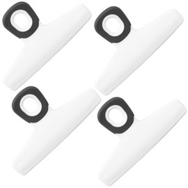 COOK WITH COLOR Chip Bag Clips Set of 4 Food Clips, 5 Inches Wide Heavy Duty Chip Clips, Large Bag Clips for Food Storage with Air Tight Seal Grip for Bread Bags, Snack Bags and Food Bags - (White)