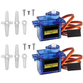 ARCELI 2pcs 9G Mini Micro Servo Motor for Hand/RC Robot Arm/Walking Helicopter Boat Plane Helicopter Car Vehicle Models Control with Cable, Micro Motor Servos Model Making for Arduino