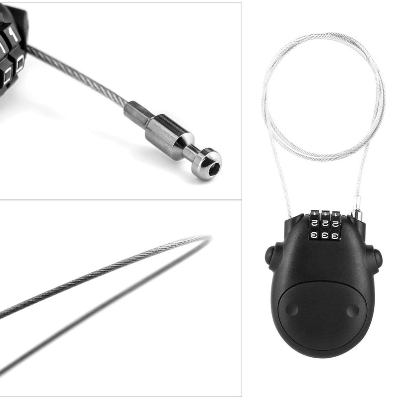 2Pcs Digit Code Combination Password Lock, Retractable Cable Lock Pram