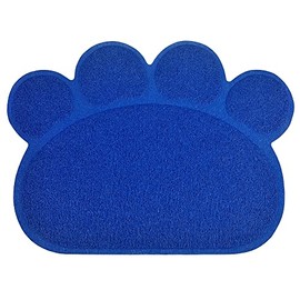 Paw-Shaped Large Cat Litter Box Mat,23.5x17.5 Inches (Admiral)