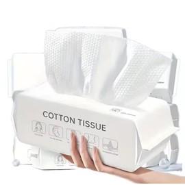 Ohboddy Face Care Cotton Disposable Face Towel, Pure Plant Fiber Cotton, 55 Sheets, Double Cleanse