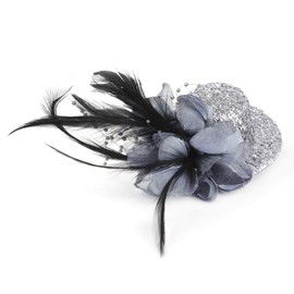 Baoxinjp Headdress European Flower 3D Hair Ornament, Lightweight, Women's, European Style, Hat, Daughter, Hair Accessories, Girls, Costume, Party, Cosplay, Events, Cocktail Hat, Stage, Silver
