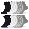 LBJR 12 Pairs Men and Women Crew Ankle Socks Cotton Breathable Leisure Sports Running Socks