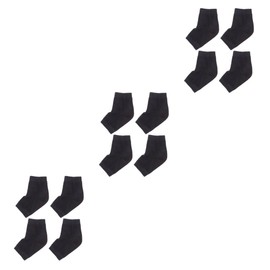 Minkissy 6pairs Moisturizing Gel Socks for Men Ankle Heel Crack Protection Black Socks Foot Care Exfoliator Breathable Night Wear