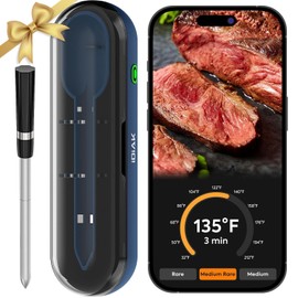 Wireless Meat Thermometer for Grilling and Smoking, CP10 New Gen 500FT Meat Probe Thermometers, Dual Sensor, Dual Alarm, Smart Food Thermometer Probe for BBQ, Oven, Grill, Smoker, Sous Vide - Blue