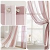 MIULEE Striped Transparent Curtains with Eyelets, Voile Curtains Living Room