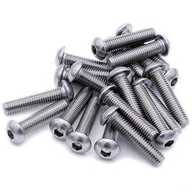 M2.5 (2.5mm x 20mm) Hex Socket Button Machine Screw (Bolt) - Stainless Steel (A2) (Pack of 20)