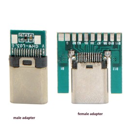 chenyang USB C DIY Connector USB 3.1 Type C 24Pin Male Plug ＆ Female Socket Port Repair Replacement Solder Adapter with PCB Board