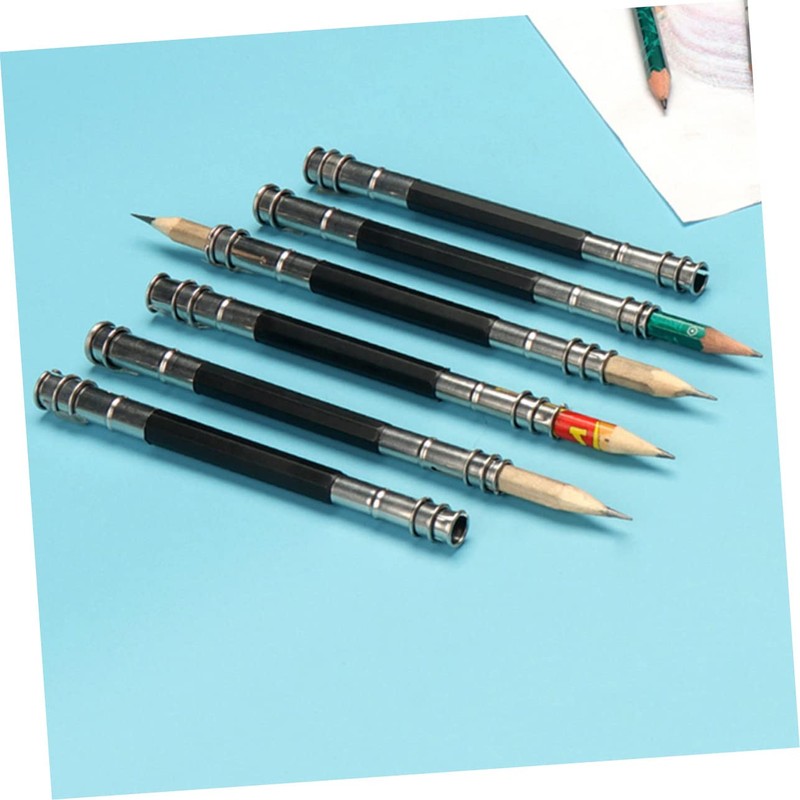 Operitacx Metal 8pcs Plain Pencil Holders Double-ended Pencil Extenders for