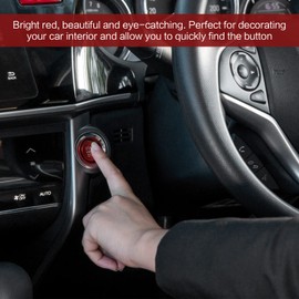1 x Engine Start Button Cover, Start Stop Button Sticker, Compatible with A4L/A6L/Q5L/A5/Q7, Red