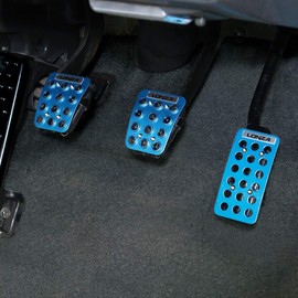 Napolex NAPOLEX AK-704 Mini Pedal Set, Car Accessories, Sports Pedals for MT Cars, LONZA Lightweight, Compact, Manual, Blue Anodized Aluminum