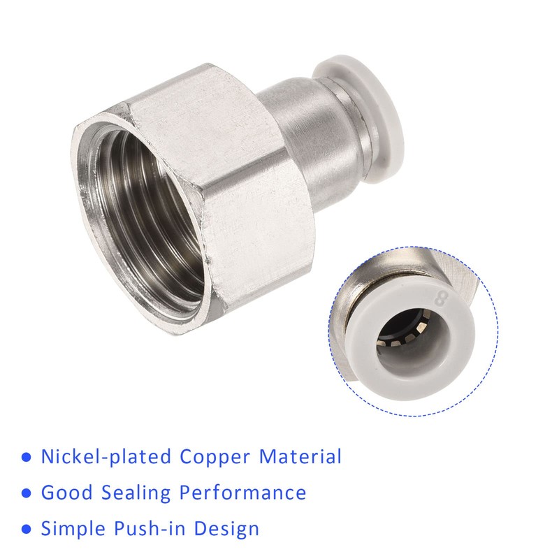 M METERXITY 2pcs 1/2PT Female Thread Pipe Fitting Nickel Plated
