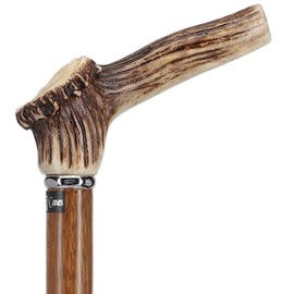 Royal RC Canes Exclusive Genuine Deer Stag Horn Walking Cane with Ovangkol Wood Shaft - Unique Cane for Men and Women