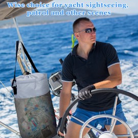 Gersoniel Christmas portable Boat Trash Bags Container Outdoor Medium Hoop Mesh Trash Bags Reusable Garbage Container Cabin Storage for Men Women Adults Kayak Camper Fishing(Grey,Classic Style)