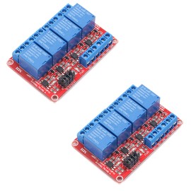 GERUI Pack of 2 4 Channel Relay Module 12 V 4 Channel Relay Module Relay Switch with OPTO Insulation High Low Level Trigger Relay Module Optocoupler Support High and Low Trigger