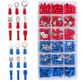 Flytuo 360pcs Waterproof Wire Connectors - Mixed Assorted Lug Kit, Crimp Ring Terminals, Spade Connector Set, Insulated Electrical Crimp Connectors