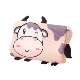 champracer Schlummerkids Original Cushion, Children's Pillow for Better and Healthier, Calmly Ergonomic, Kawaii Animals Cushion, Breathable and Skin-Friendly (with Pillowcase) (Cow, 45 x 27 x 6 cm)