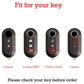 KUNIO for Fiat Luminous Effect Carbon Fiber Car Key Fob Cover Case Fit for Fiat 500 500 C 500L 500X Brava Bravo Ducato Panda Musa Lancia Linea Key Holder Keychain Accessories 3 Button Trunk Black