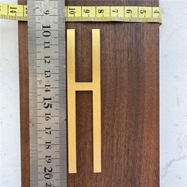 Pegatina autoadhesiva de latón macizo con letras inglesas, números de dirección de casa, números de buzón dorado, nombre de estudio, combinación de bricolaje, nombre de la puerta del hotel, nombre