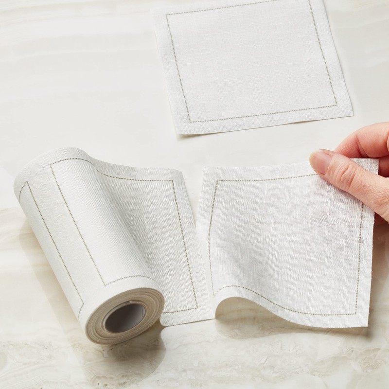MYdrap Linen Cocktail Napkin, 4.5 x 4.5-Inch, 50-Units Per Roll,