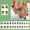 St.Patrick's Day French Tip Press on Nails Short Square False