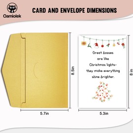 Oamiolek Funny Christmas Card for Boss, Boss Christmas Card from Staff Employee, Humor Christmas Card for Boss Leader, Great Bosses Are Like Christmas Lighter