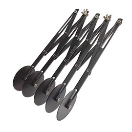 UOHGDPY Adjustable Pastry Cutter, 5 Wheel Stainless Steel Dough Divider,Non-stick coating Expandable Pizza Slicer Multi-Round Pastry Knife Baking Cutter Roller Cookie Dough Cutter Divider （black）