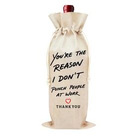 Funny Wine Gift Bag for Coworker Gifts for Women Men Farewell Going Away Gifts for Coworkers Women Men Humorous Wine Bag for Colleague Friendship Gifts for Work Bestie Birthday Gifts for Employee