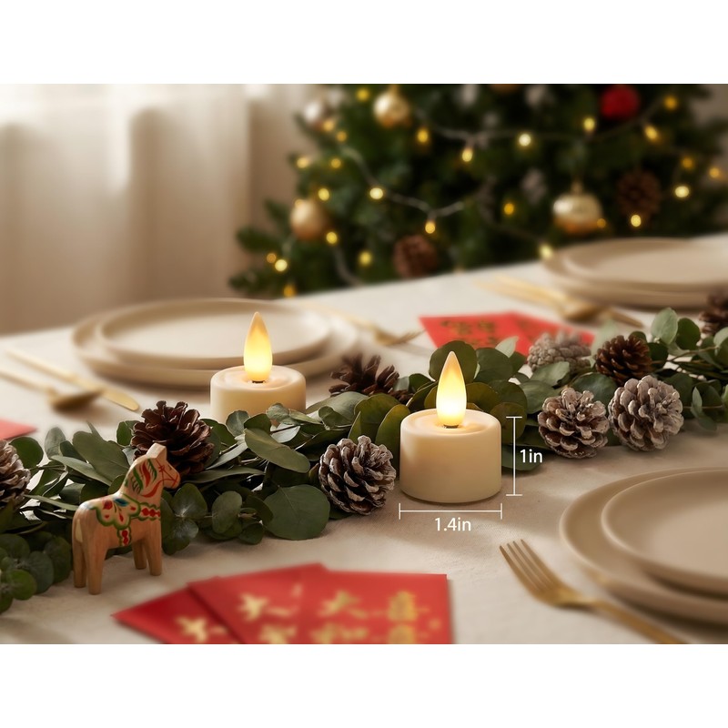 CozierGlow Rechargeable Flameless Tealights Candle with Remote Timer, 3D Moving
