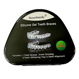 SowSmile Silikongel Soft Dental Oral Teeth Zahnaufhellungsschalen Anti-Knirschen Zahnaufheller Mund Nachtschutz Bruxismus-Zahnspangen (Obermaterial in Teenager-Größe)