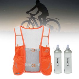 Esquirla Hydration Vest Backpack Hydration Backpack Running Vest Hydration Bag for Running Race Jogging Outdoor Sports Biking Hiking, Orange, M