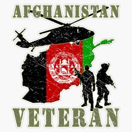 HOF Trading Afghanistan Veteran Vinyl Sticker Waterproof Decal Laptop Wall Window Bumper Sticker 5"