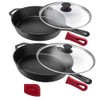 Cuisinel Cast Iron Skillet Set - 10" + 12" Frying