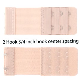SAMGU Bra Extender 2 Hook 3/4 inch Hook Spacing, Elastic Stretchy Bra Extension Strap, Bra Band Extender