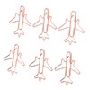 80pcs Airplane Shaped Paper Clips Rose Gold Prevent Rust Plane