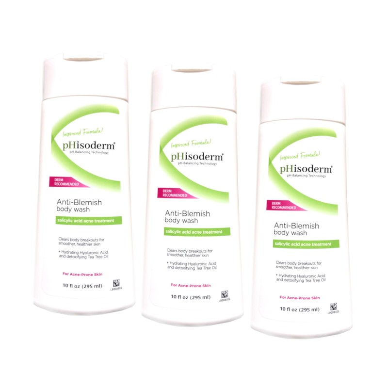 pHisoderm Anti-Blemish Body Wash 10 oz (Pack of 3)