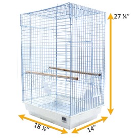PENN-PLAX Cockatiel & Small Parrot Starter Kit with Birdcage, Cover, and Accessories – Perfect for Cockatiels, Conures, and Small Parrots – Square Dome – White