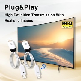 iPazzPort 4K Wireless HDMI Transmitter and Receiver, 30 Meters Plug & Play, 1080P@60Hz, Low Latency, Dual 2.4G/5G for PC/Laptop to TV/Projectors.