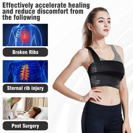 BOUFEIDA Rippenbandage, Verstellbar Atmungsaktiv Rippengurt, Rippenbandage Damen und Herren für gebrochene Verletzungen, gebrochene Rippen, Brüche Luxationen, Rippenschutz (S)