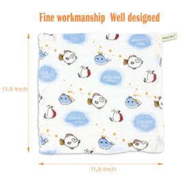 Gauze Baby Towel Set (6 Pieces), 100% Cotton, 6 Layer Baby Towel, 11.8 x 11.8 inches (30 x 30 cm), Reusable Towel, Perfect for Sensitive Skin and Babies