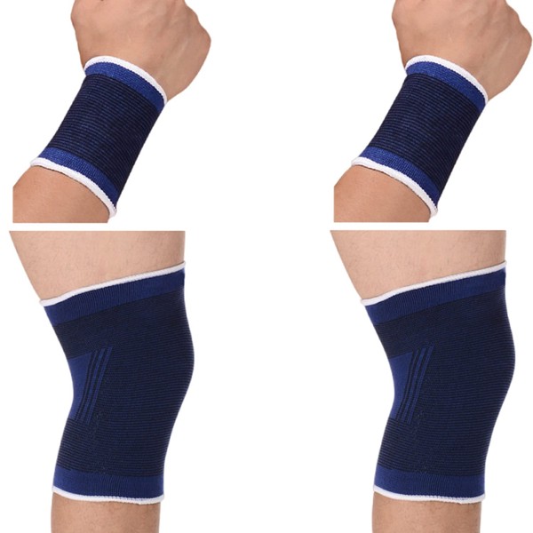 1 Pair Knee Brace + 1 Pair Wrist Sleeves, Professional