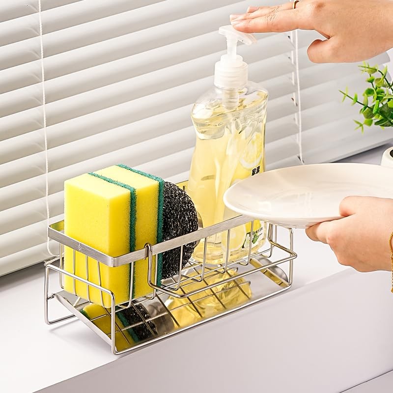 Uwenkjie kitchen sponge holder，Sink box, kitchen accessories - stainless steel