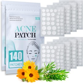 TKTK Pimple Patch Acne Patch, 4 Sizes 280 Patches Acne Absorbing Cover Patch, Hydrocolloid Invisible Acne Patches For Face Zit Patch Acne Dots Tea Tree, Calendula Oil - 2 Pack