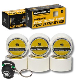 BLUEGORILLA Sports Tape, Zinc Oxide Tape, 6 x 3.8 cm x 10 m, Hypoallergenic, Sweatproof, Non-Elastic, Ideal for Fitness, Running, Football, Boxing etc