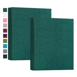 Mublalbum 2 Pack Small 5x7 Photo Album Linen Cover Mini Brag Book Each Holds 52 Vertical Pockets for Artwork Postcards or Picture Storage (Dark Green)