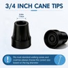 4PCS Rubber Cane Tips 3/4 Inch Heavy Duty Walking Cane