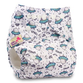 Littles & Bloomz, Reusable Pocket Cloth Nappy, Fastener: Popper, Set of 1, Pattern 29, Without Insert